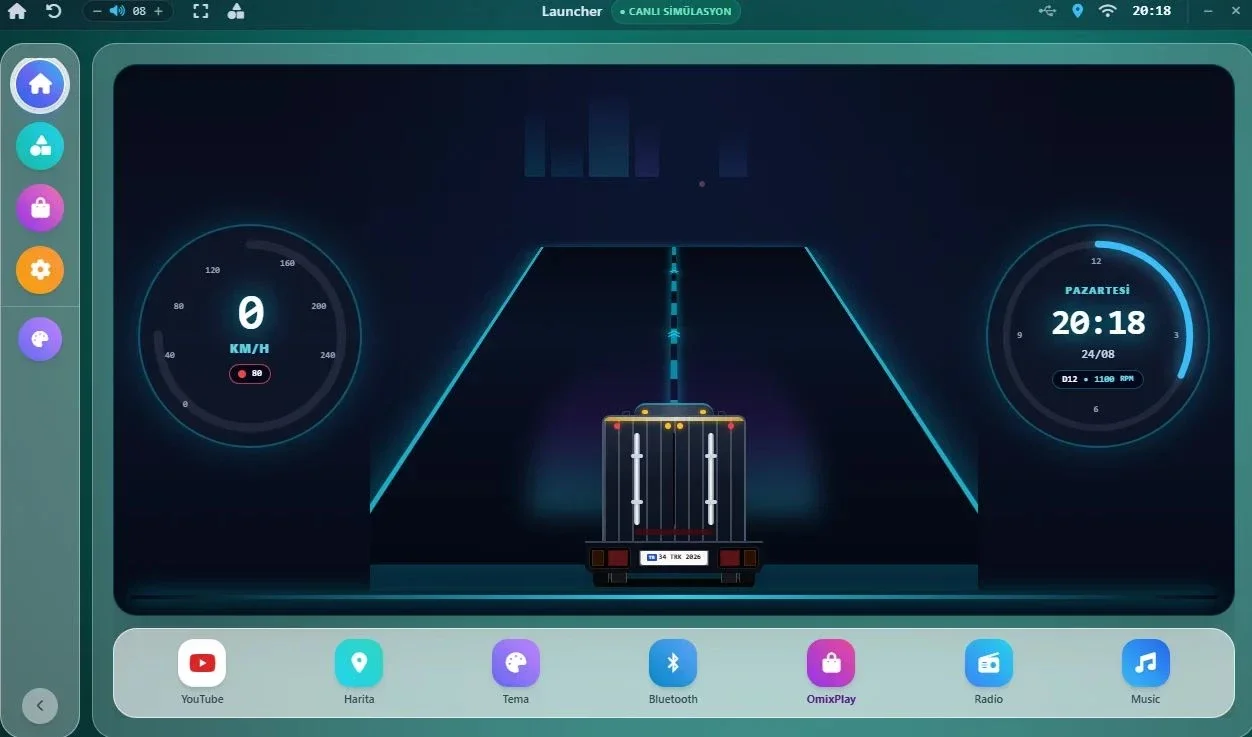 OmixPlay UI CarPlay YouTube Spotify
