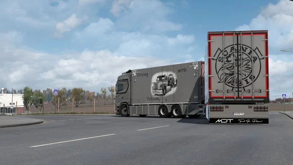 Black Grey and White Skin for Scania R S v1.0 2