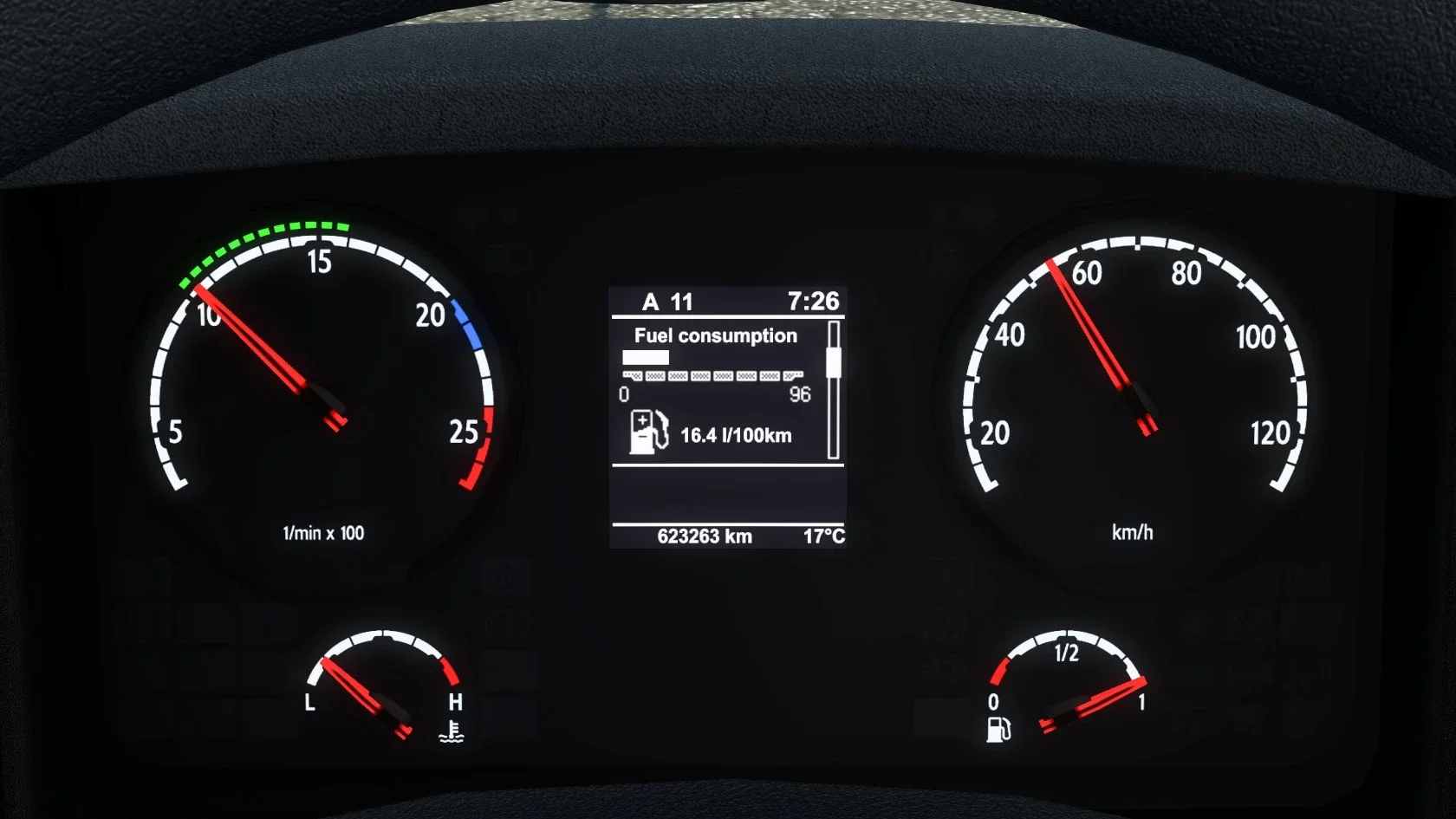 Scania Old Panel Realistic Dashboard Computer v1.58 2