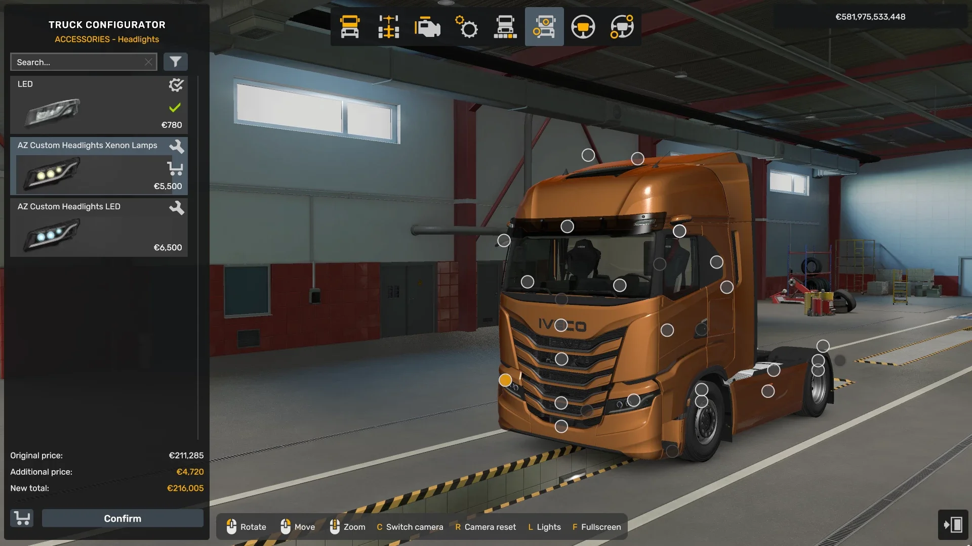 Custom Headlight for SCS Iveco S-Way 2