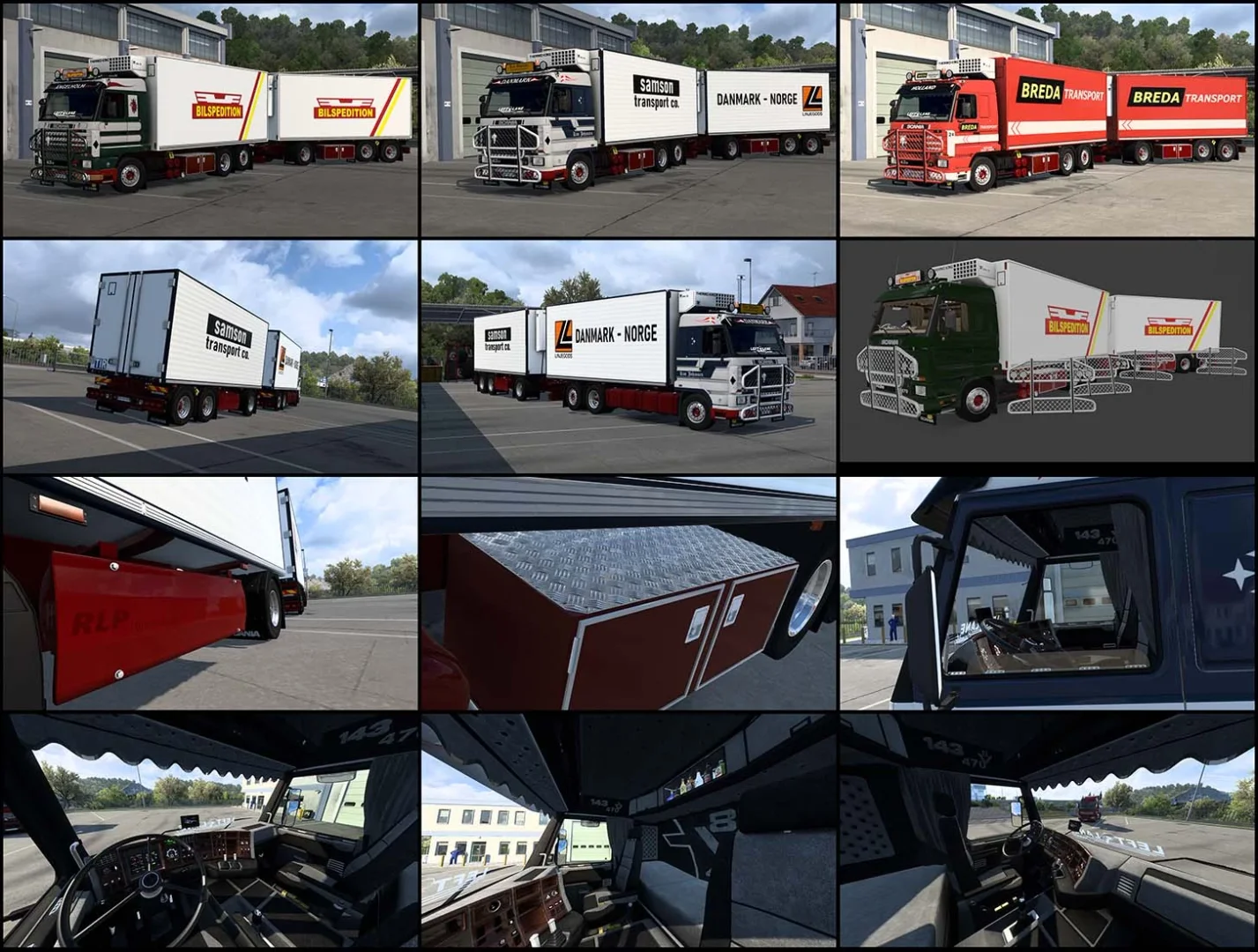 Scania 143M 470 Combo 6 2 Rigid + 3 Axle Trailer Reefer v6.0 2