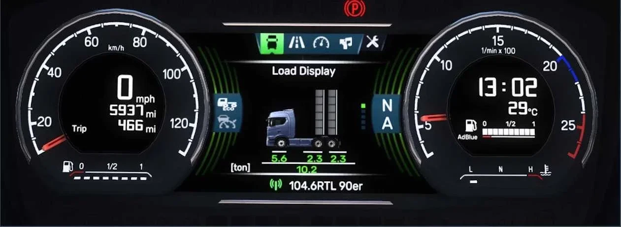 Scania 2016 S R Custom Dashboards 2
