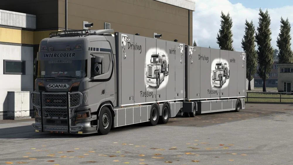 Black Grey and White Skin for Scania R S v1.0