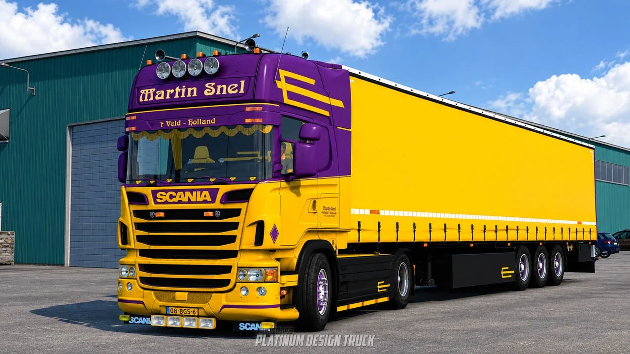 Scania R450 + Trailer Martin Snel v8 2