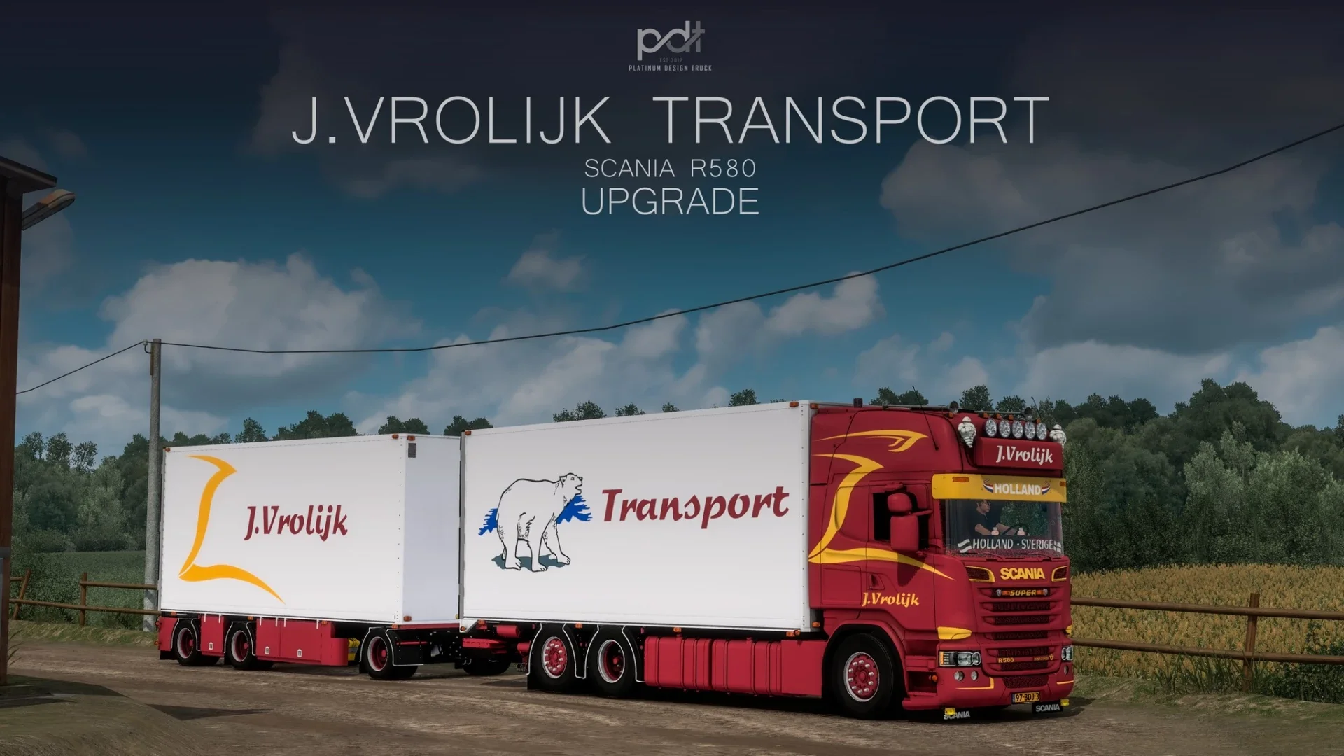 Scania R580 J.Vrolijk Transport + Trailer v15