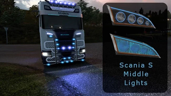 Scania S Middle Lights Blinkers Built-in v2.3