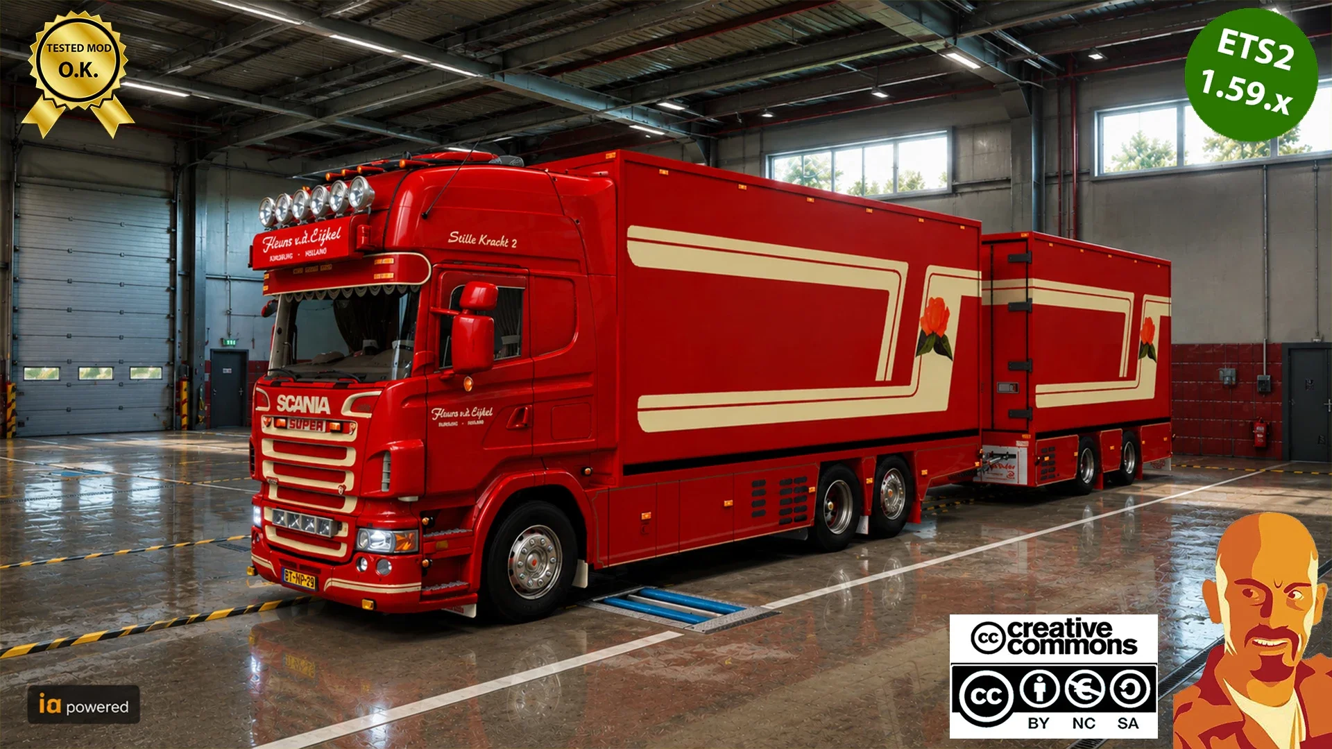 Scania R620 Fleurs Tandem + Trailer 2