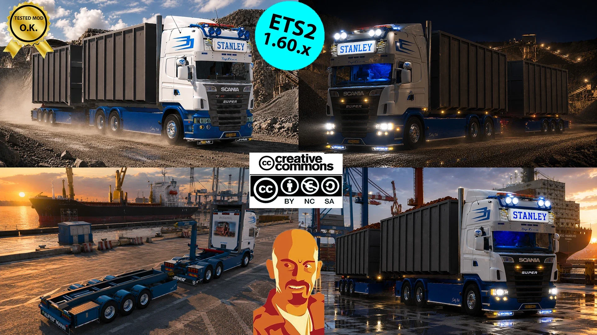 SCANIA R560 V8 ABROLL + BDF CONTAINER TRAILER v1.0 2