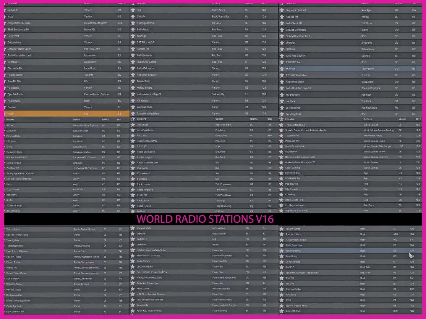 World Radio Stations V16
