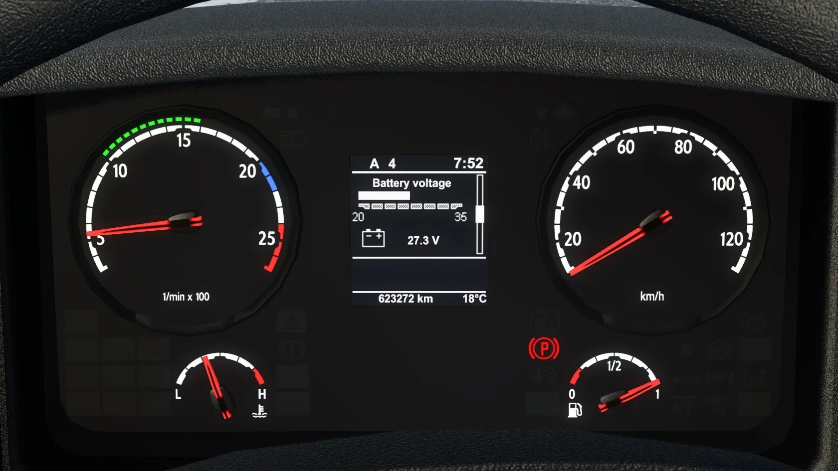 Scania Old Panel Realistic Dashboard Computer v1.58 3