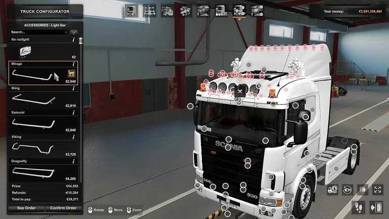 Scania RJL, R4, T, T4 Roof Pack + Lightbox