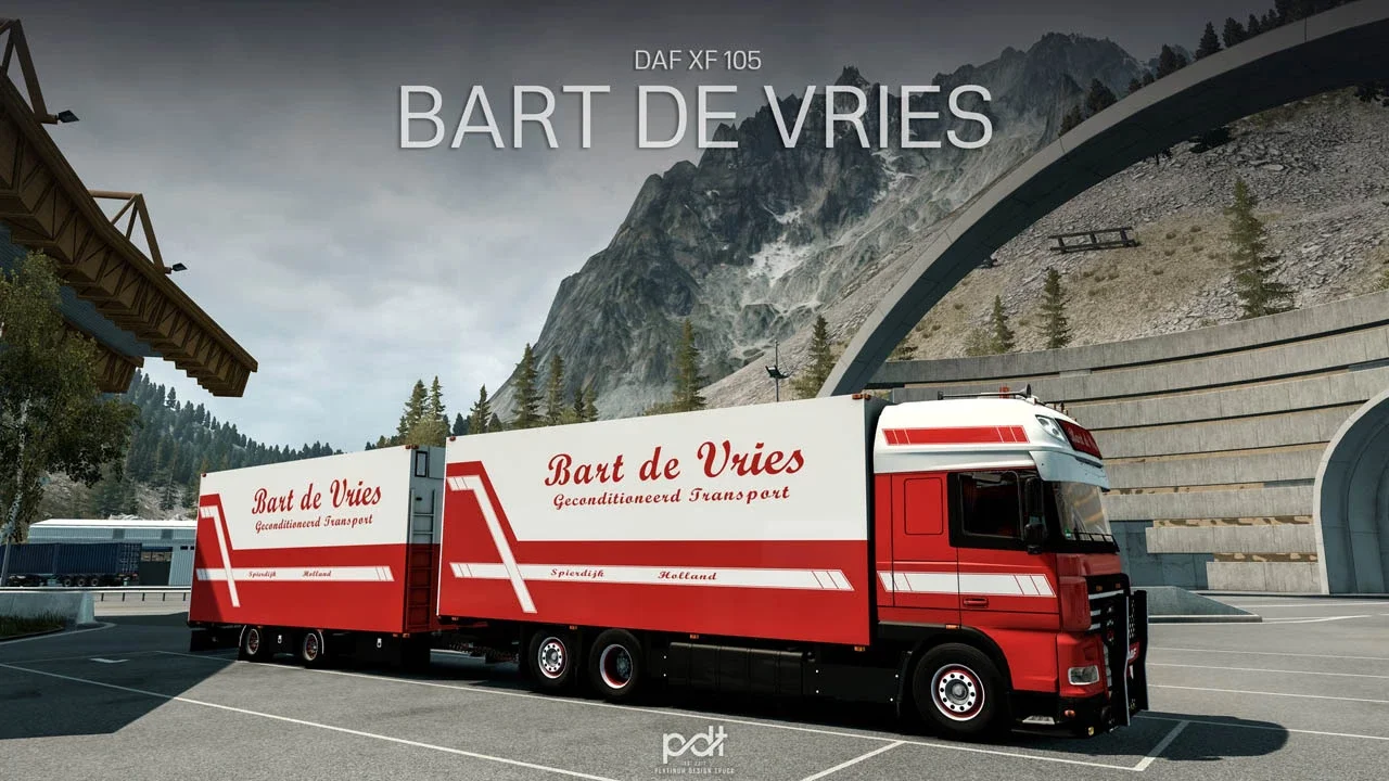 DAF XF 105 + Trailer Bart De Vries v10 5
