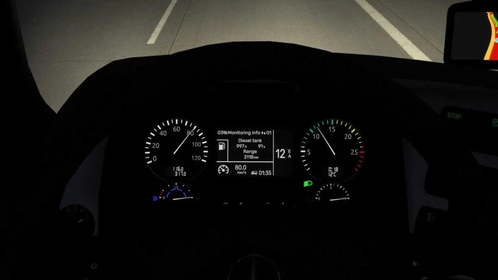 Mercedes Benz Actros MP3 Improved Dashboard v1.58