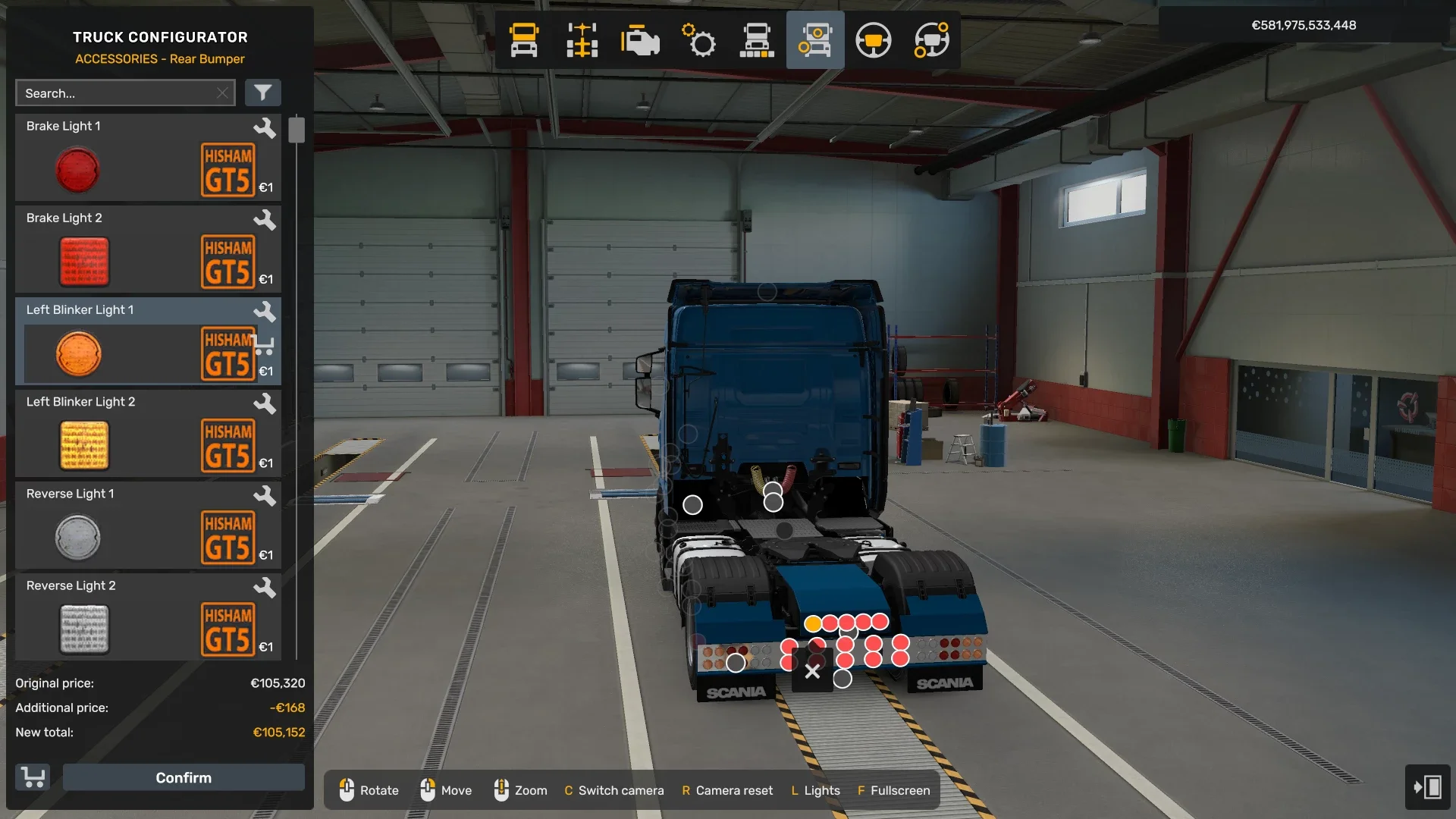Scania NG S/R Rear Bumper Tuning Lights Pack v1.58 2