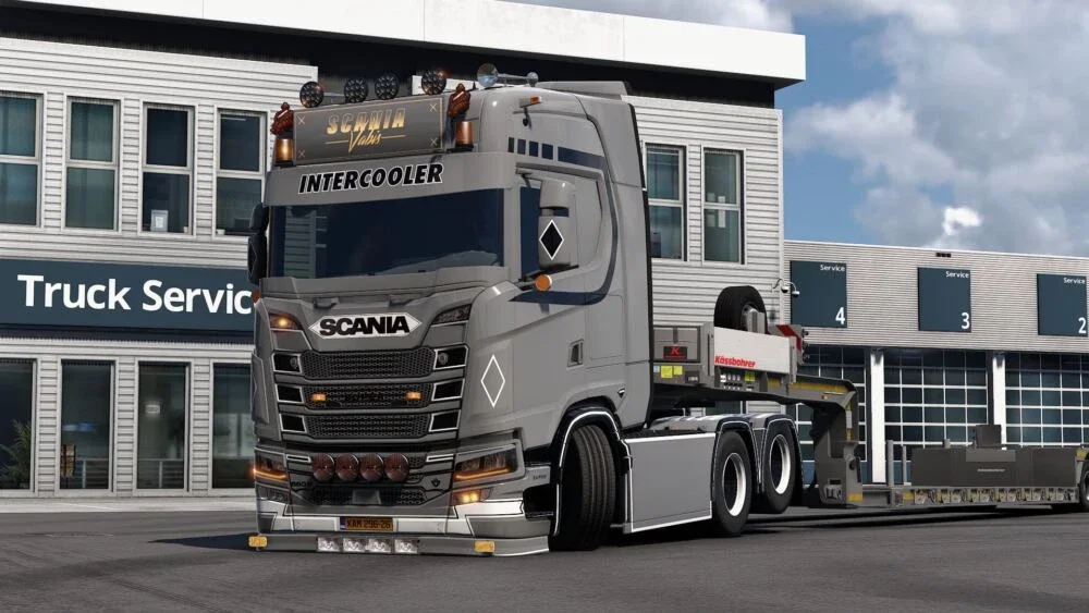 Black Grey and White Skin for Scania R S v1.0 3