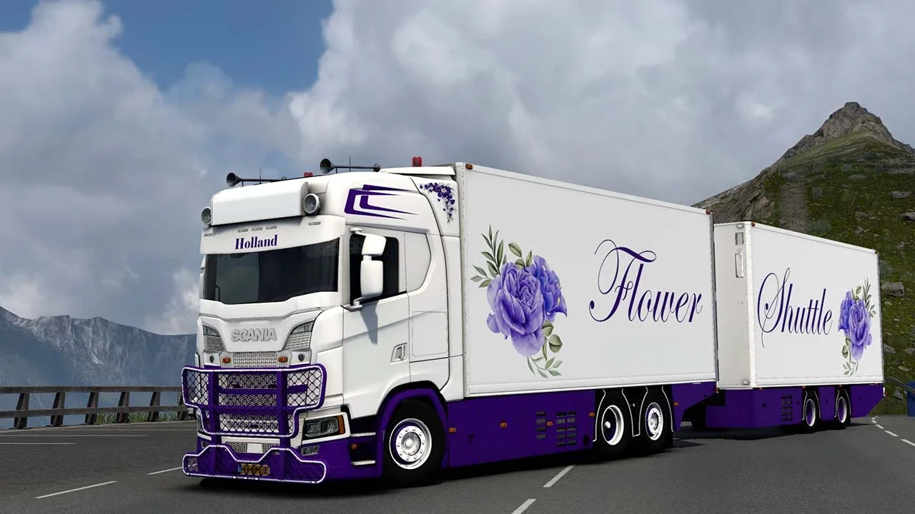 Scania S500 Flower Shuttle+Trailer v5.0