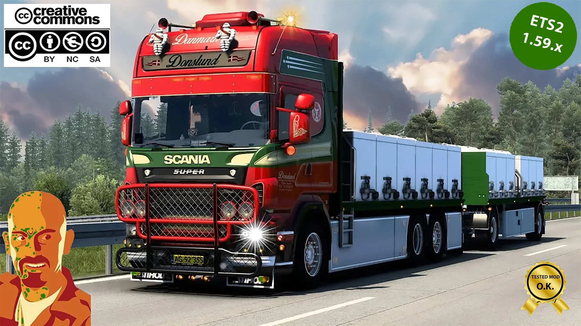SCANIA R560 DONSLUND + TRAILER v6.0
