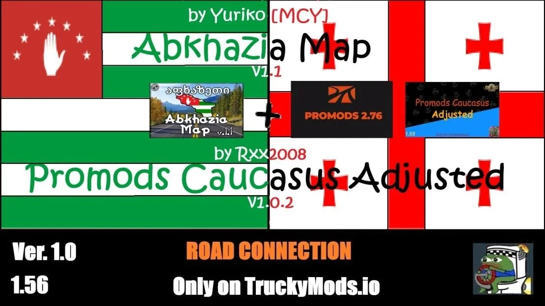 Abkhazia Map - Promods Caucasus Adjusted Road Connection v1.0
