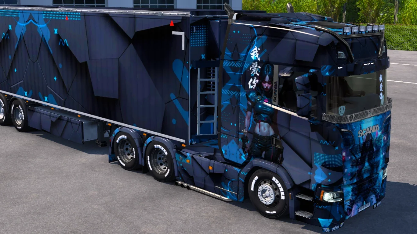 Scania S Blue Cyber Girl Skin v1.0 1.5x 5