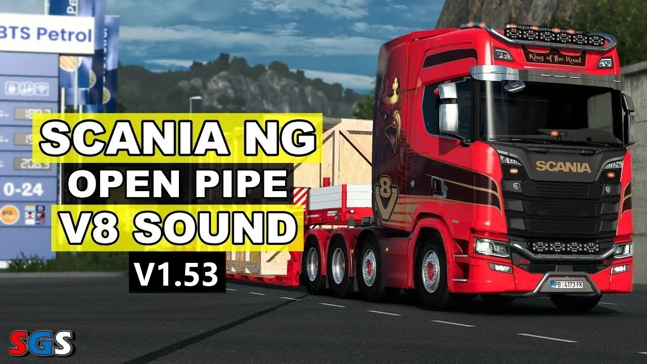 Scania NG open pipe V8 sound 2