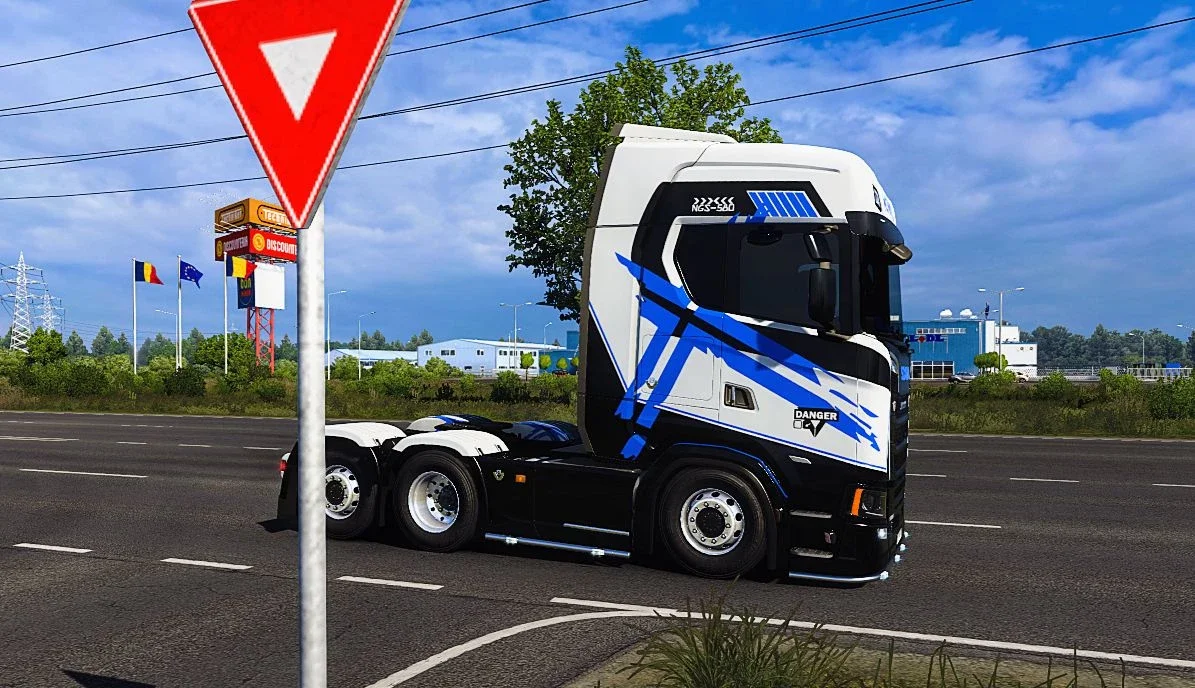 Scania S Green X Blue stripes v1.0 3