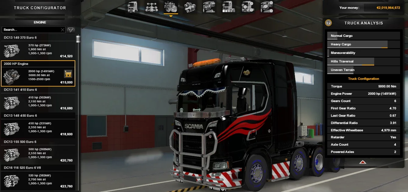 2000HP Engine For All Trucks v1.0