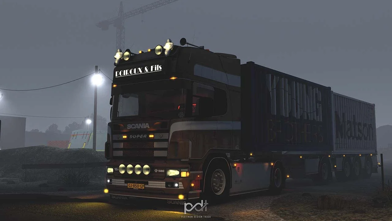 Scania 164L V8 580 + Trailer Poiroux Fils v5
