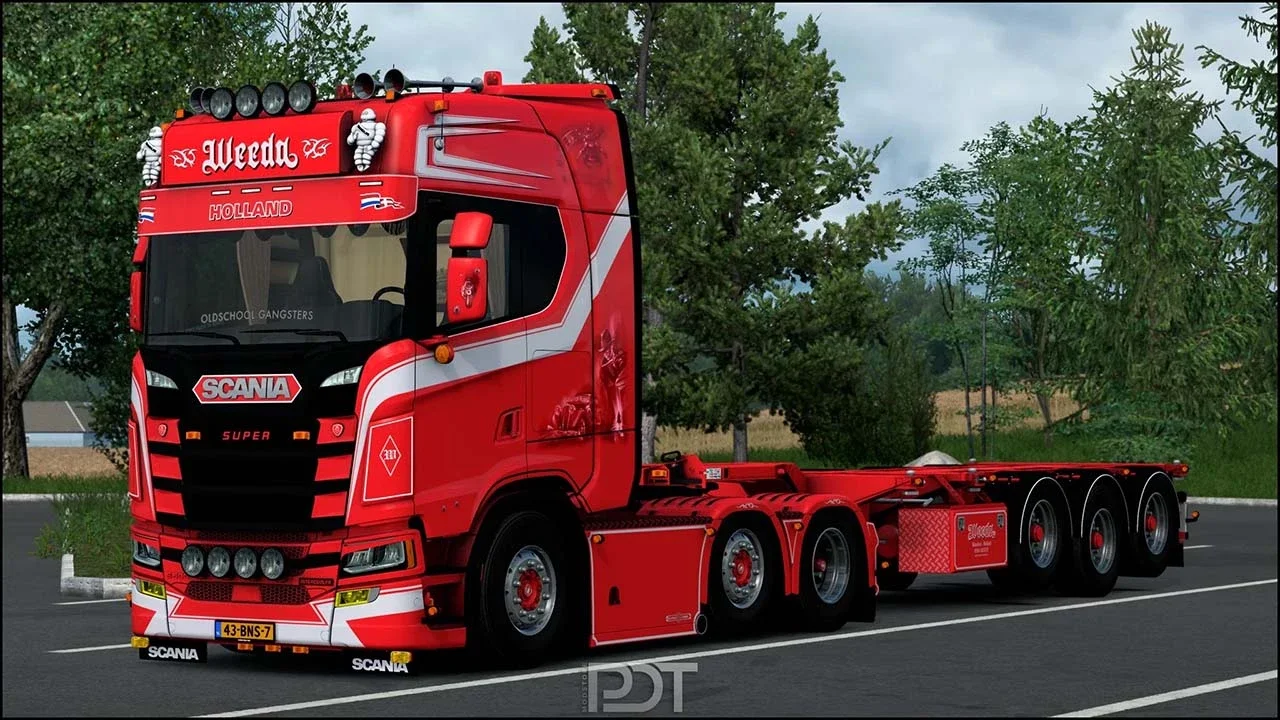 Scania S500 + Trailer Weeda Transport Oldschool Gangsters v2.0 5
