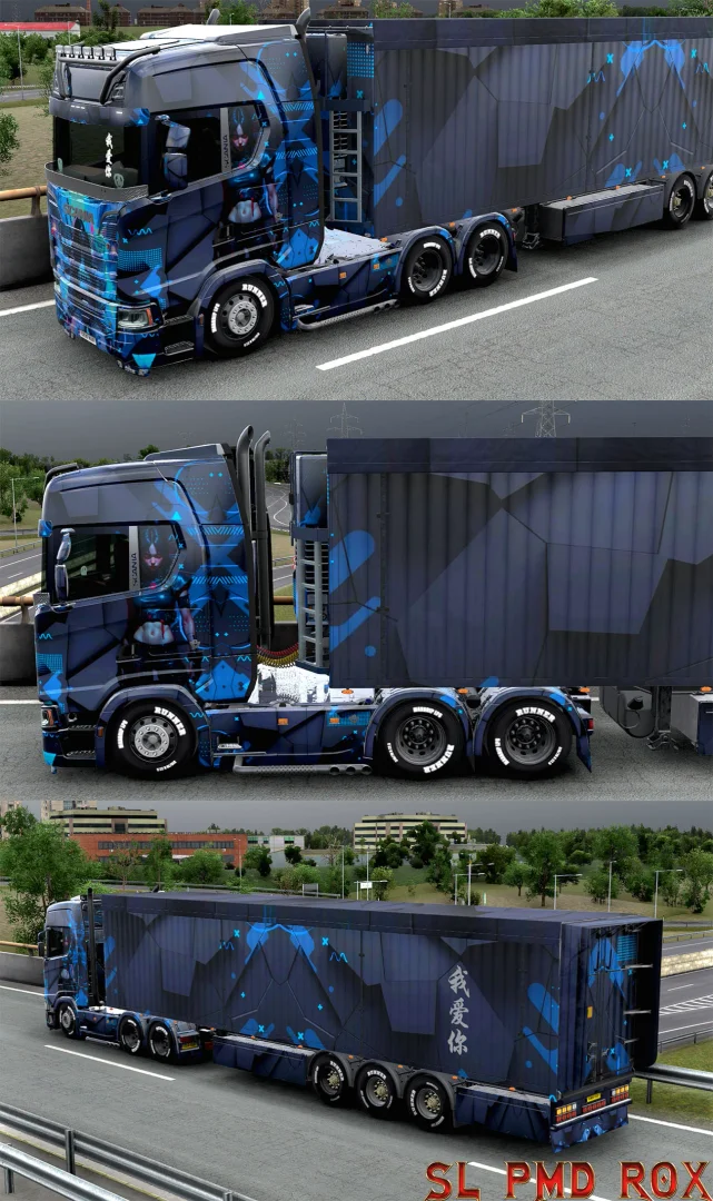 Scania S Blue Cyber Girl Skin v1.0 2