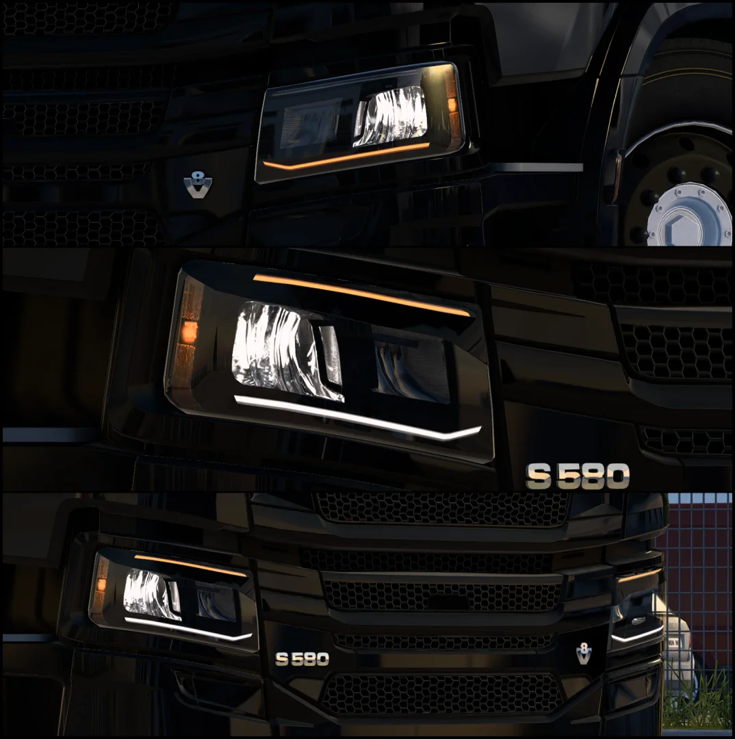 Custom Smoked Headlamps for SCS Scania NG R S v1.0