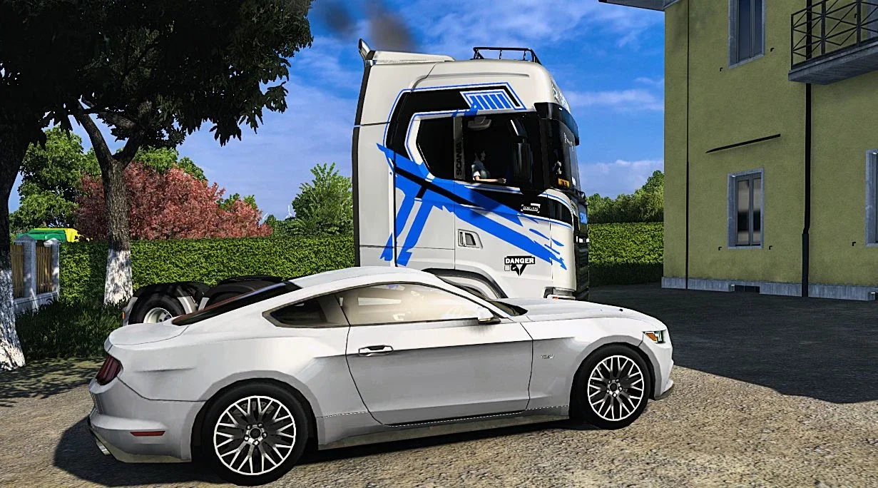 Scania S silver blue x green striped v1.0