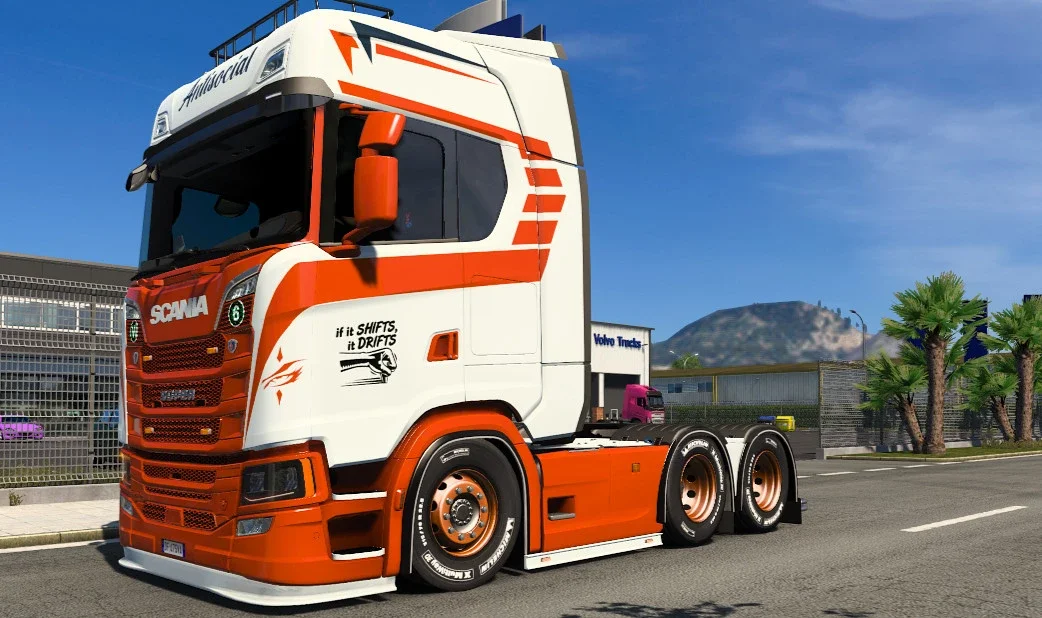 Scania S navy and orange skins v1.0