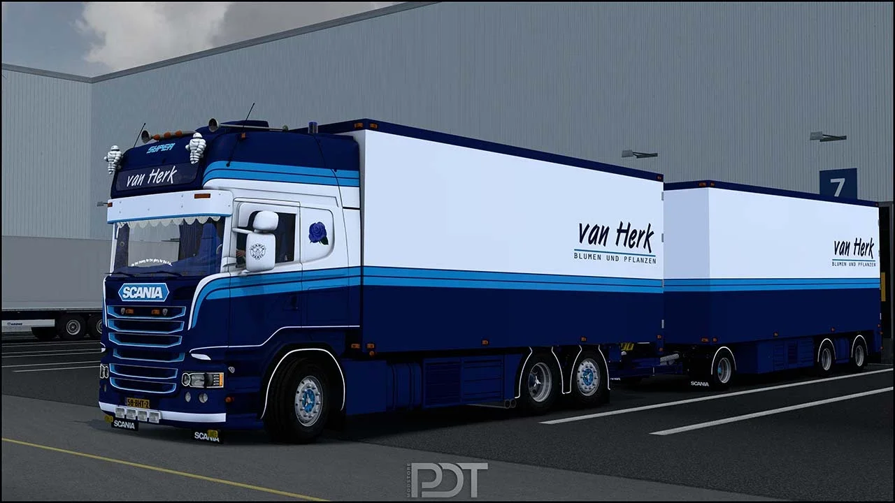 Scania R450 + trailer van Herk v16.0 4