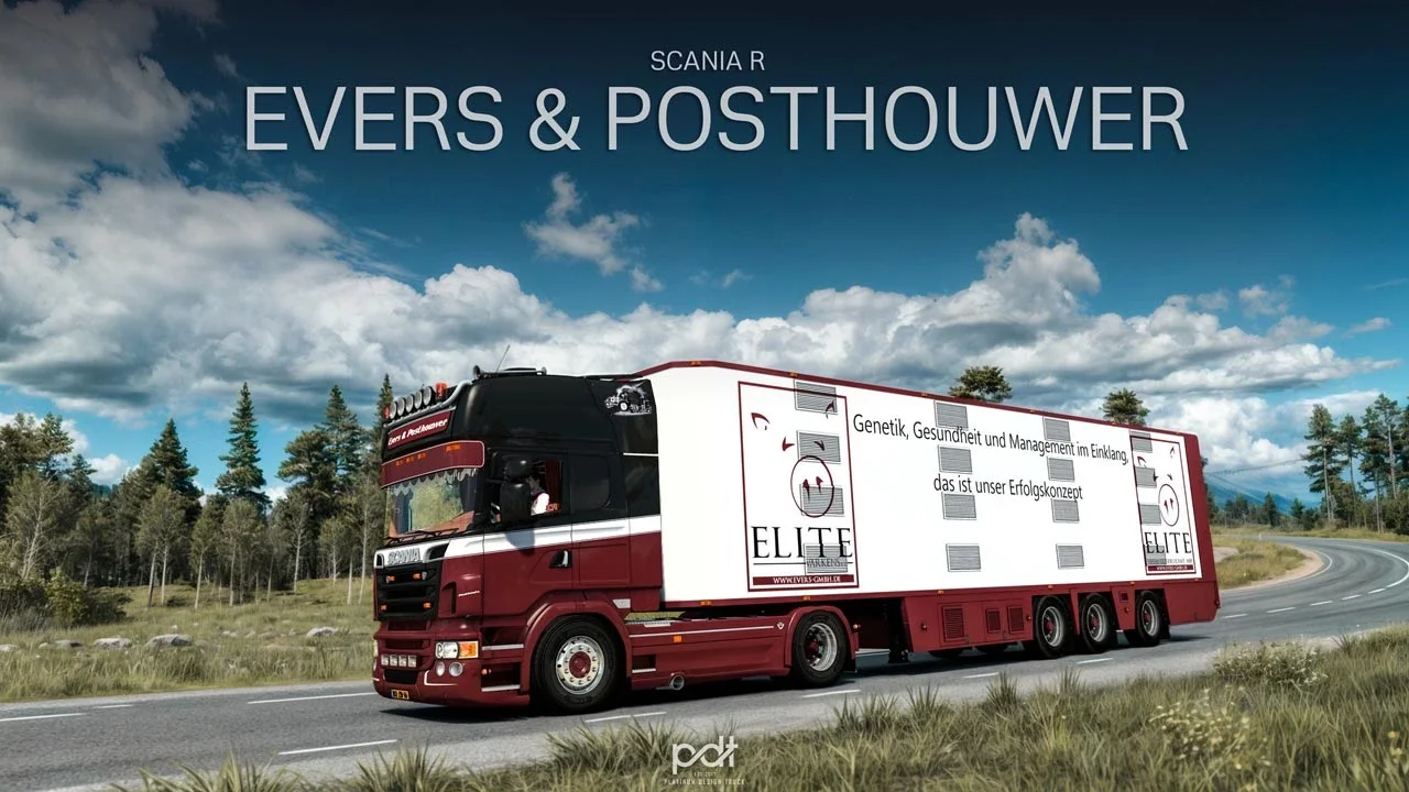 Scania R500 Evers Posthouwer + Trailer v8.0 3
