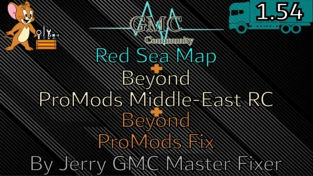 Red Sea Map + Beyond ProMods Middle-East Road Connection + Beyond ProMods Fix v0.1