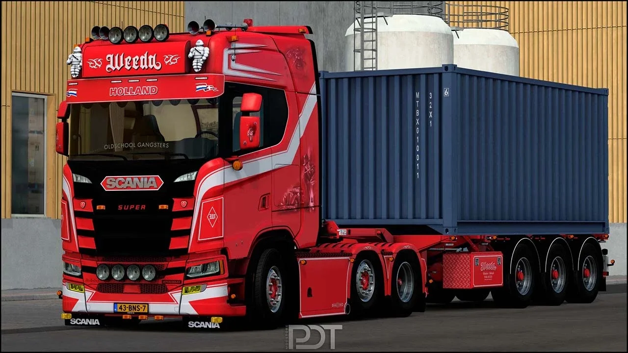 Scania S500 + Trailer Weeda Transport Oldschool Gangsters v2.0 4