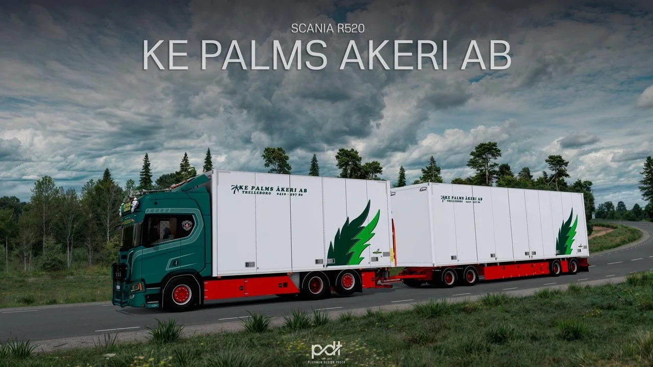 Scania R520 KE Palms Akeri AB + Trailer v8.0 3