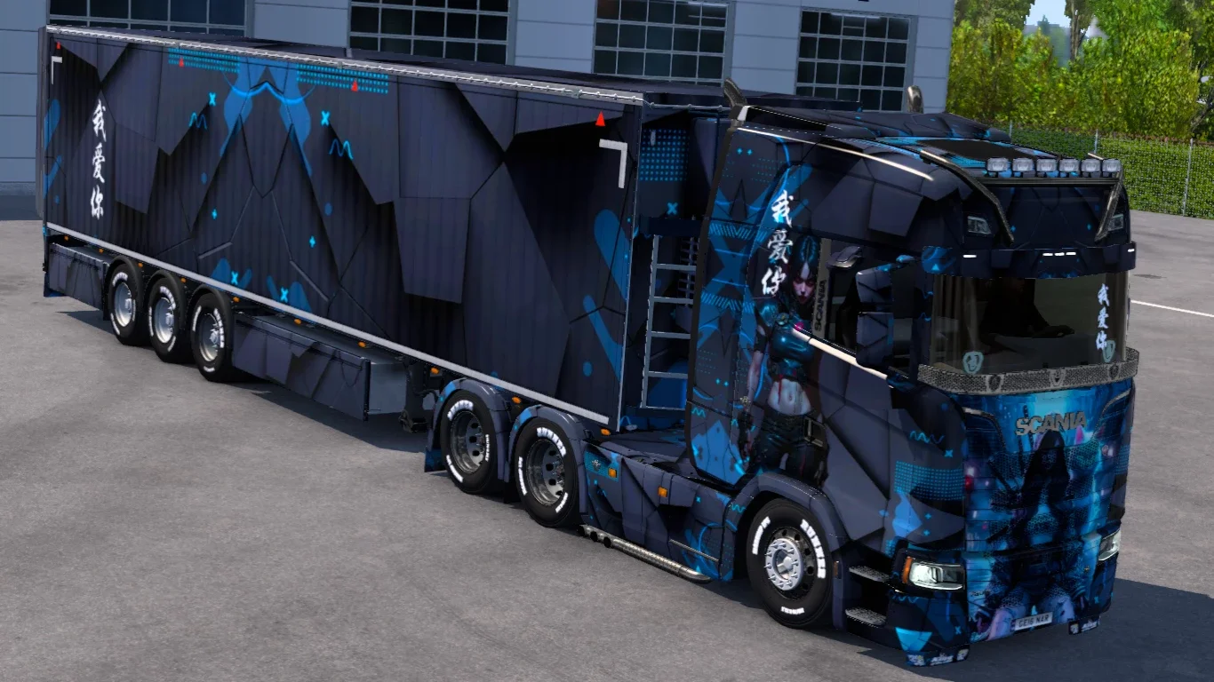 Scania S Blue Cyber Girl Skin v1.0 1.5x 4