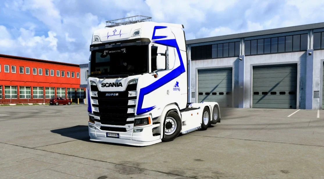 Scania S Adonai skin (Blue, red and grey) v1.0 2