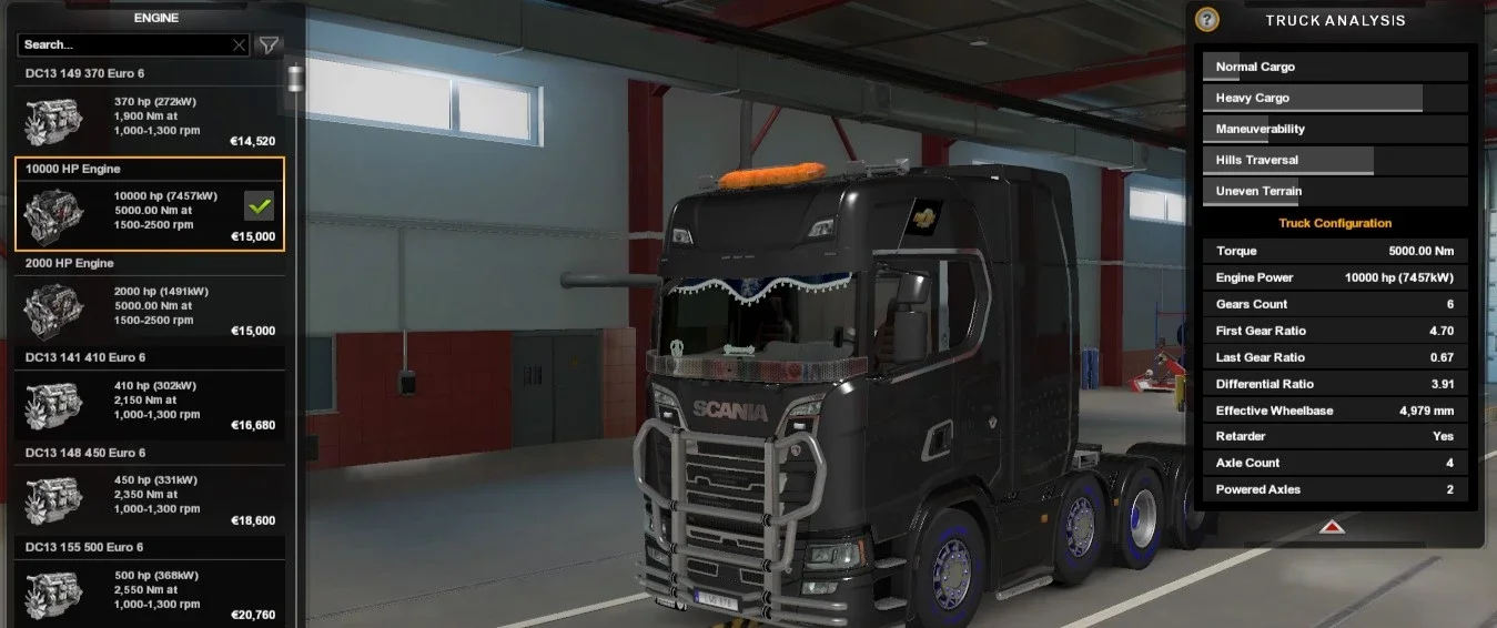 10000HP Engine For All Trucks v1.0 2