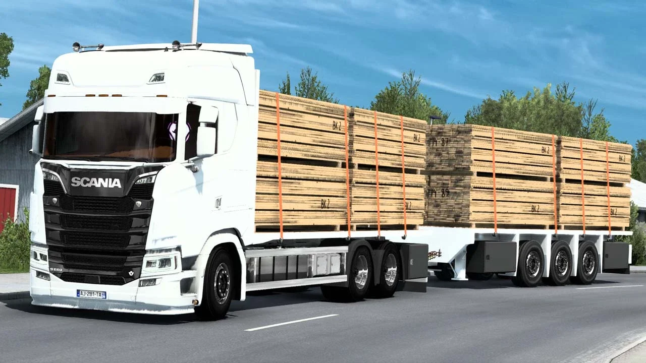 Custom Flatbed Chassis and Trailer Combo for RJL Next Gen Scania v5.0