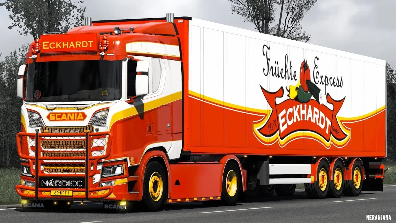 Scania NG open pipe V8 sound
